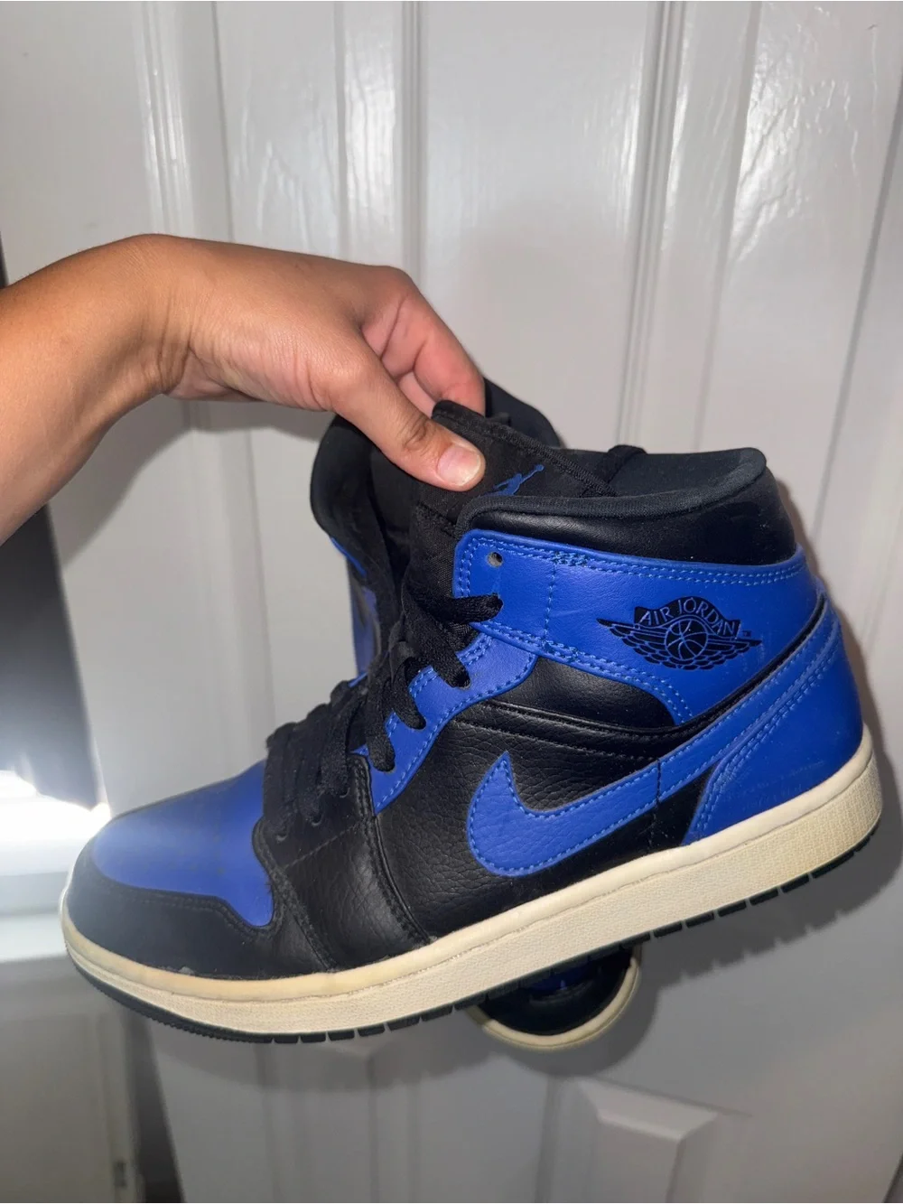 Jordan Retro High-Top Sneakers in Black & Royal Blue